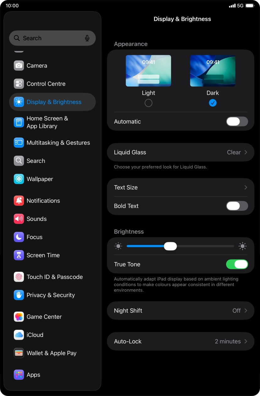 Press the indicator next to 'Automatic' to turn the function on or off. Press the indicator next to 'Automatic' to turn the function on or off.