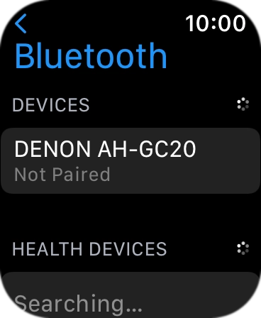 Press the required Bluetooth device.