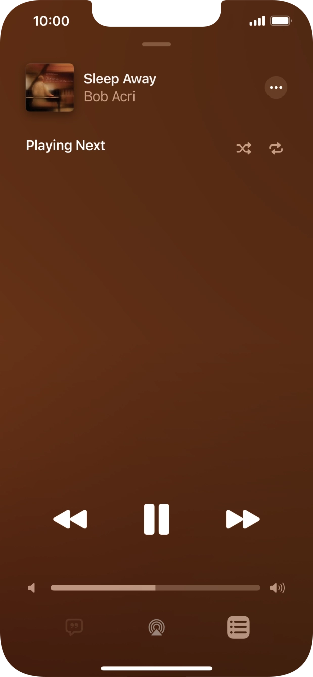 Press the shuffle icon to turn the function on or off. Press the shuffle icon to turn the function on or off.