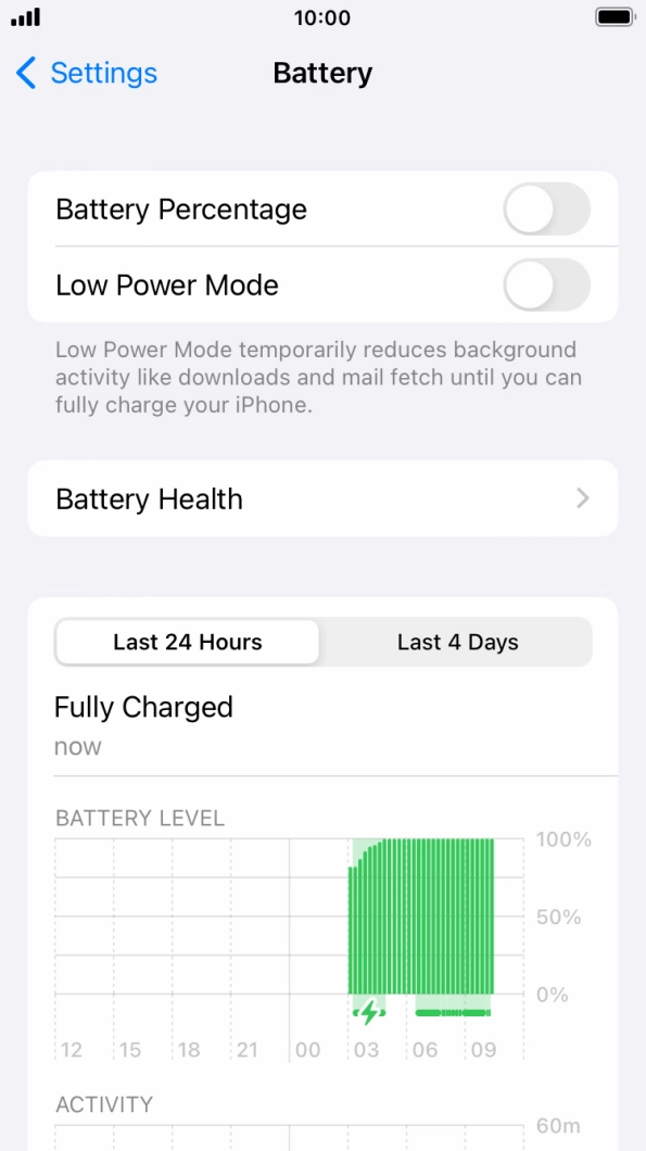 Press the indicator next to 'Low Power Mode' to turn on the function.