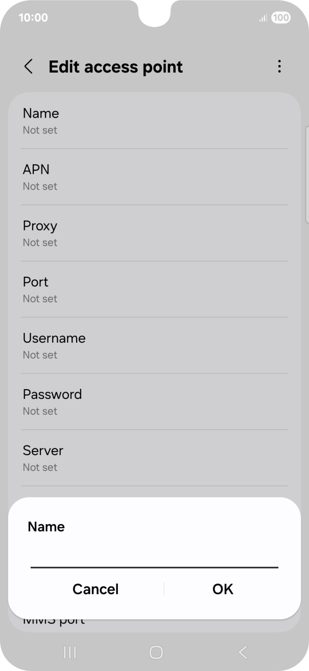 Key in O2 UK Internet and press OK. Key in O2 UK Internet and press OK.