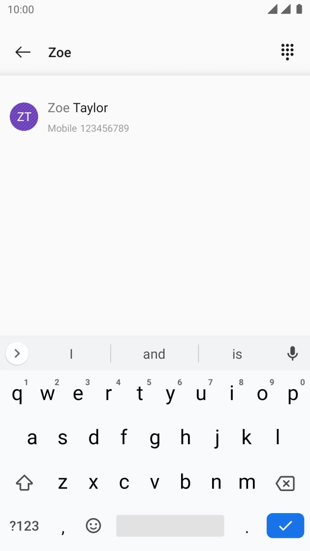Press the required contact. Press the required contact.