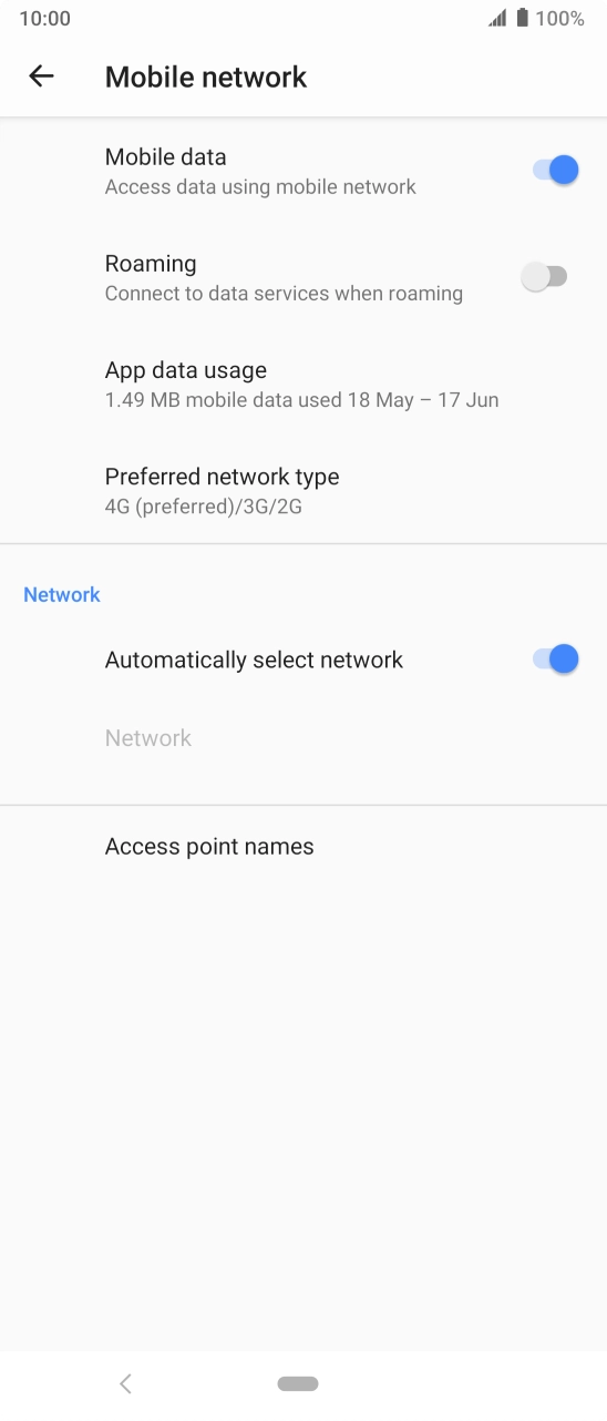 Press Access point names. Press Access point names.
