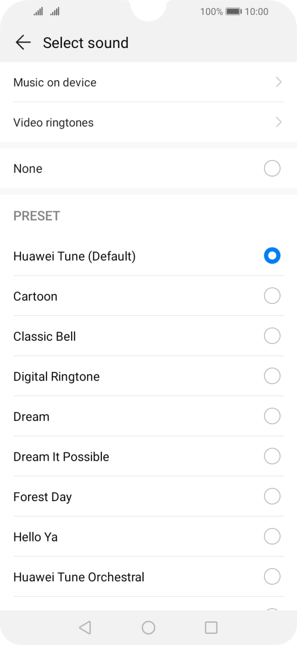 Press Music on device.