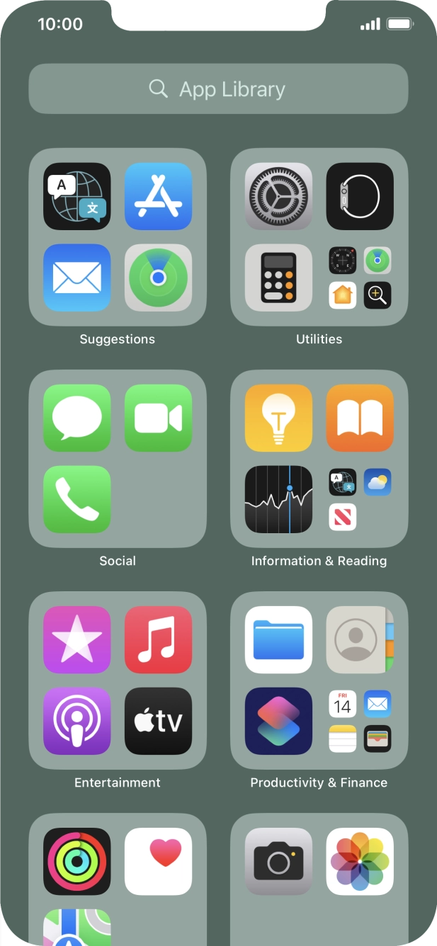 Press the required app. Press the required app.
