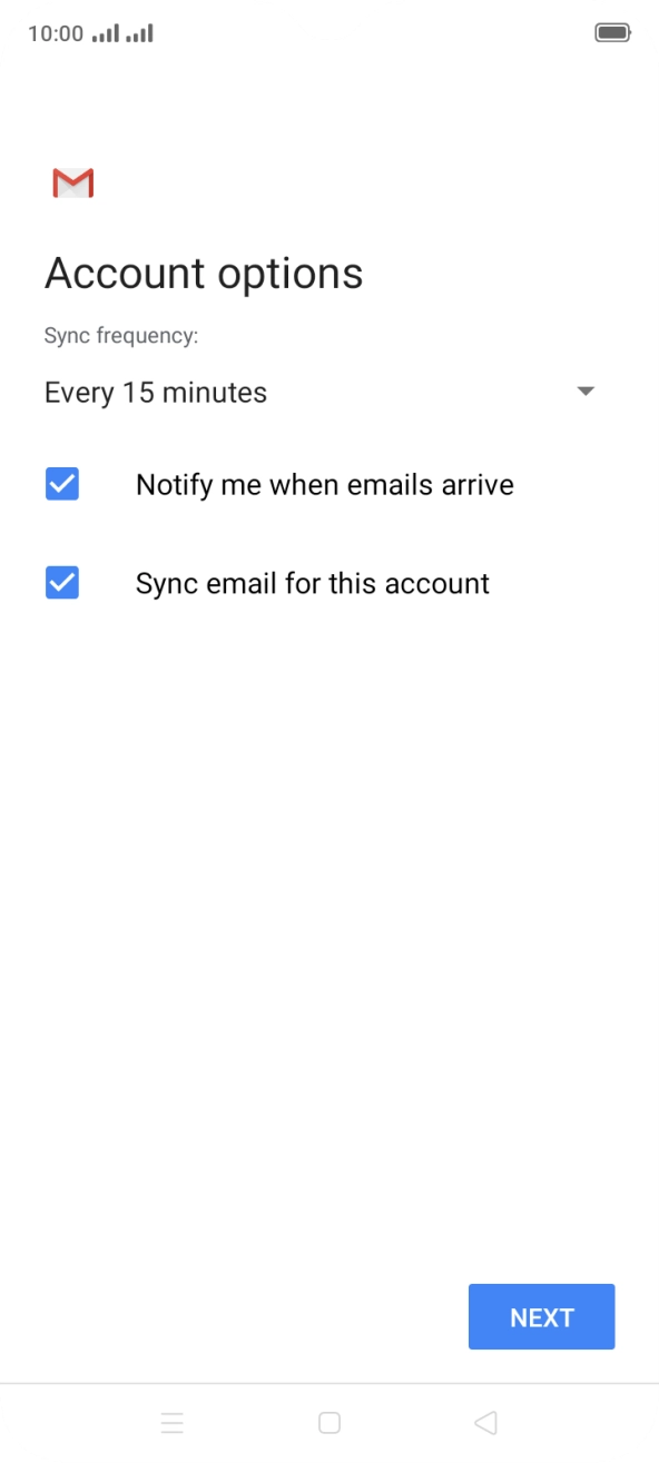 Press the drop down list below 'Sync frequency:'. Press the drop down list below 'Sync frequency:'.