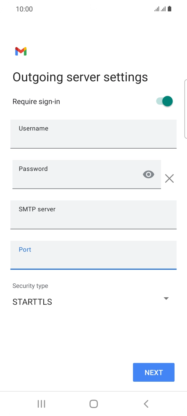 Press the drop down list below 'Security type'. Press the drop down list below 'Security type'.