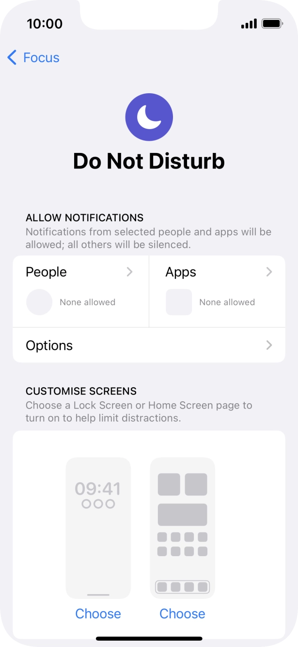 Press People and follow the instructions on the screen to select which contacts you would like to receive calls and notifications from when Do Not Disturb is turned on. Press People and follow the instructions on the screen to select which contacts you would like to receive calls and notifications from when Do Not Disturb is turned on.