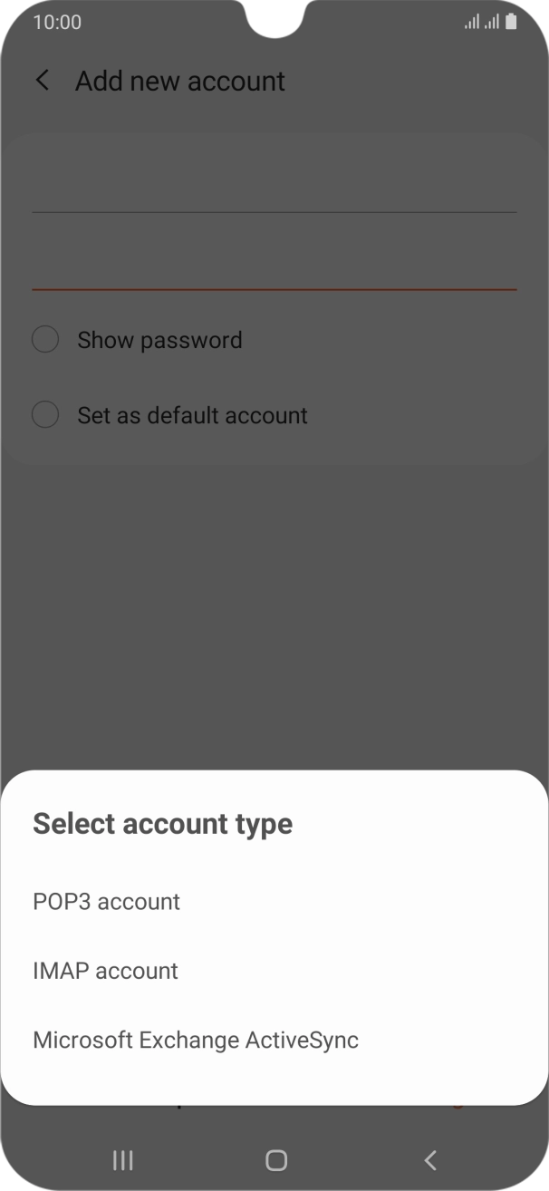 Press IMAP account.