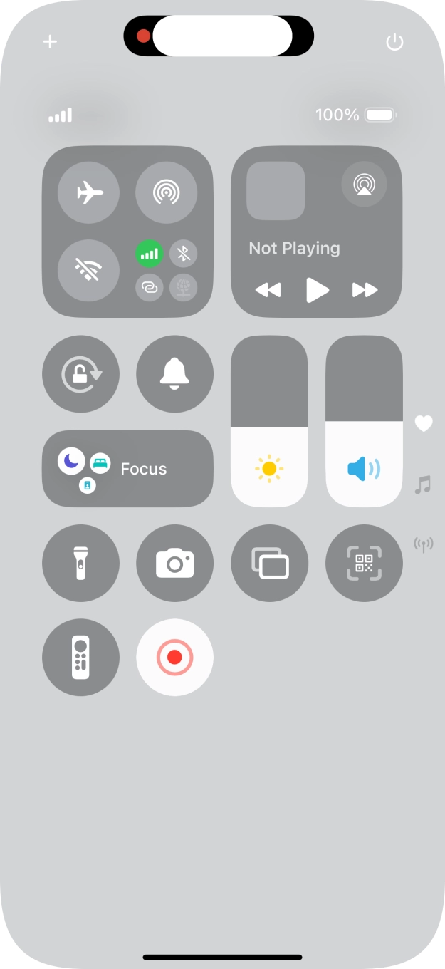 Press the screen recording icon to stop the recording.