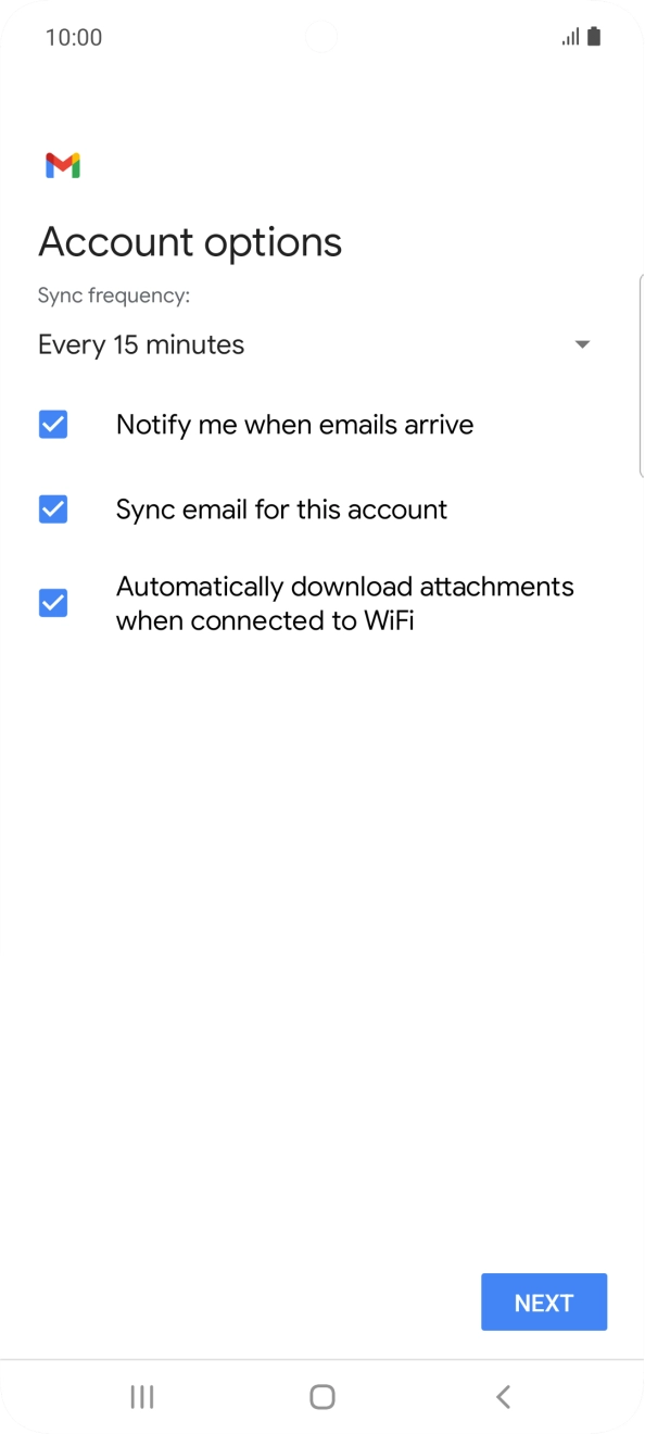 Press the drop down list below 'Sync frequency:'. Press the drop down list below 'Sync frequency:'.
