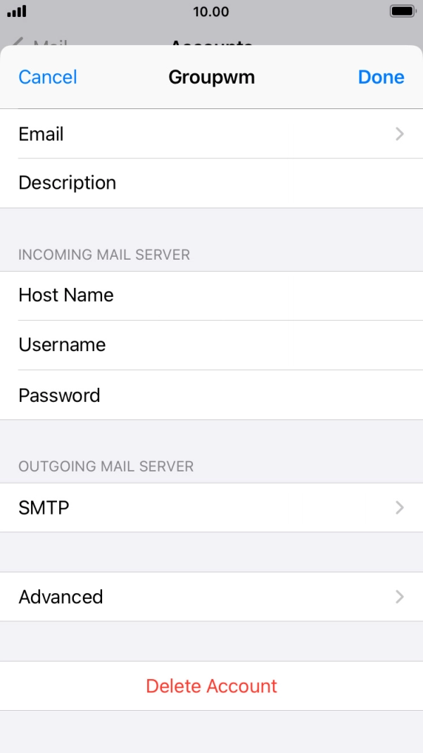 Press SMTP. Press SMTP.