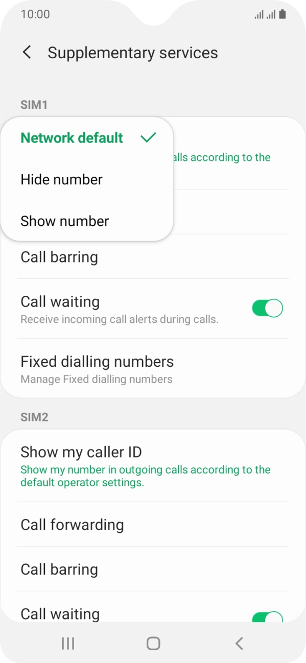 Press Show number to turn on caller identification. Press Show number to turn on caller identification.