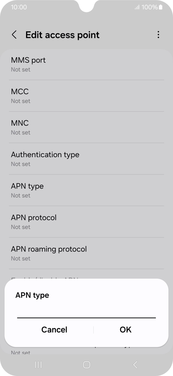 Key in default and press OK. Key in default and press OK.