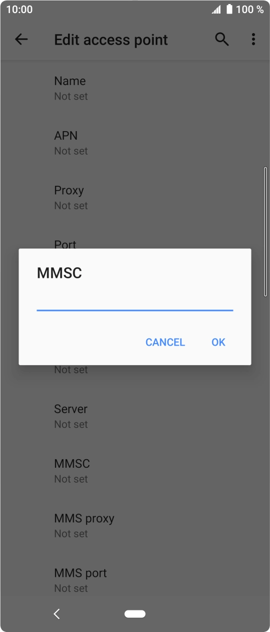 Key in http://mmsc.mms.o2.co.uk:8002 and press OK.