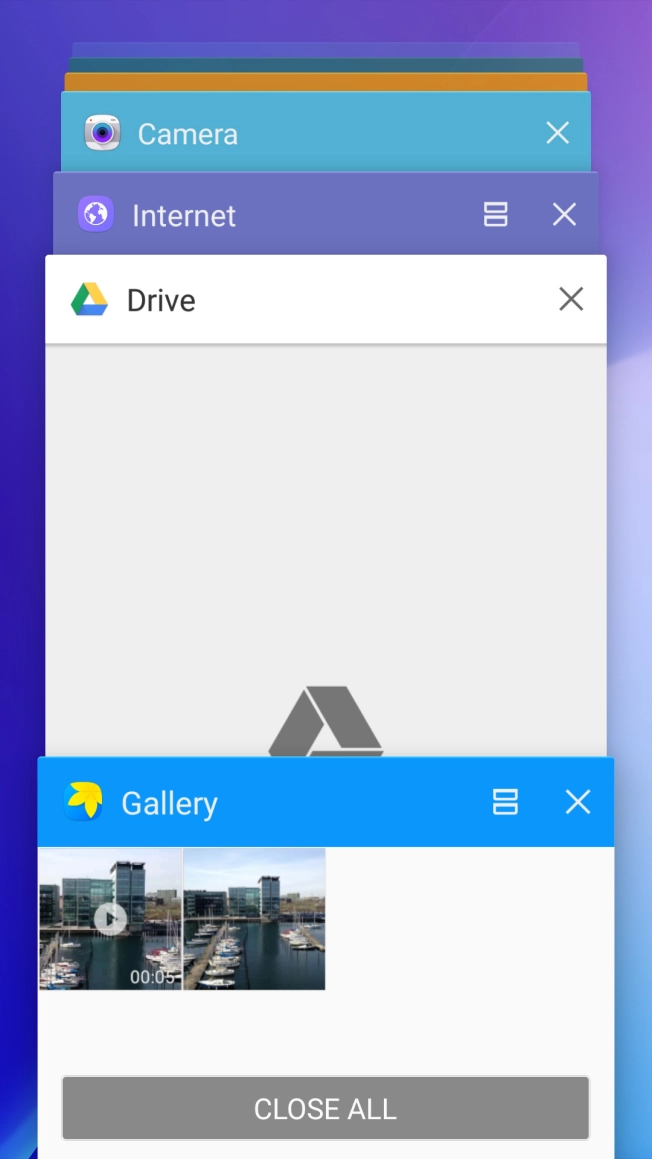 To end one running application, slide your finger right on the required application. To end one running application, slide your finger right on the required application.
