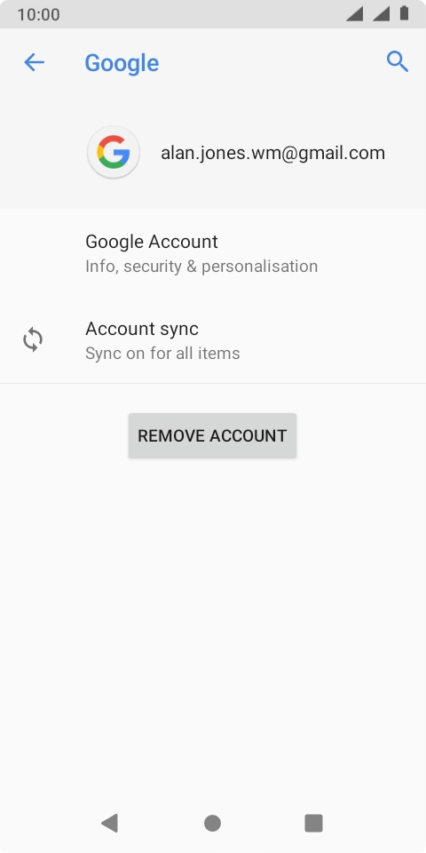 Press Account sync.