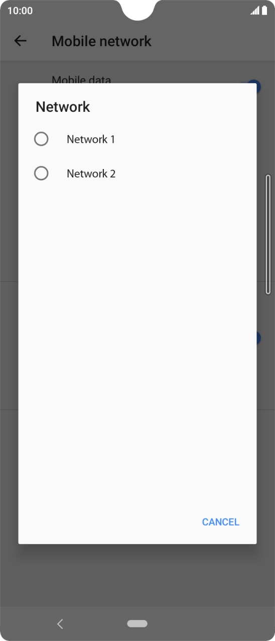 Press the required network. Press the required network.
