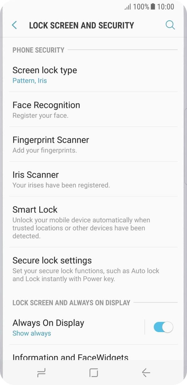 Press Screen lock type and key in the current phone lock code. Press Screen lock type and key in the current phone lock code.