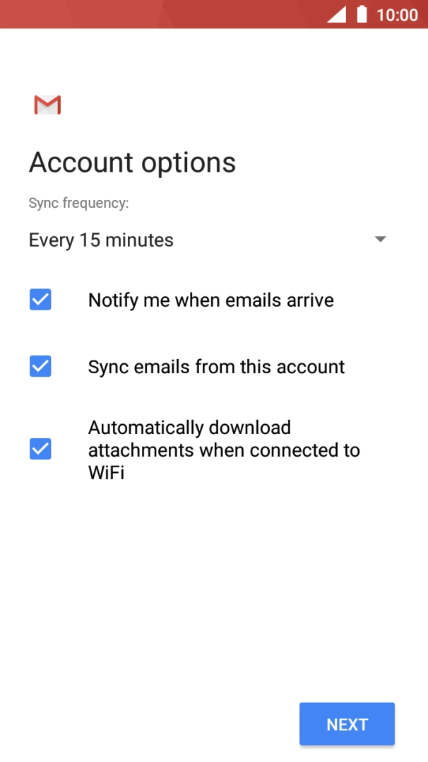 Press the drop down list below 'Sync frequency'. Press the drop down list below 'Sync frequency'.