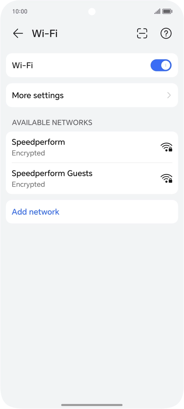 Press the required WiFi network.