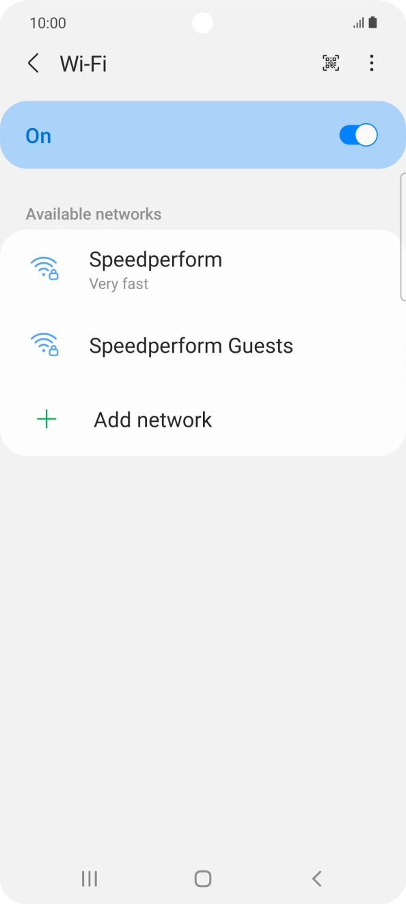 Press the required WiFi network.
