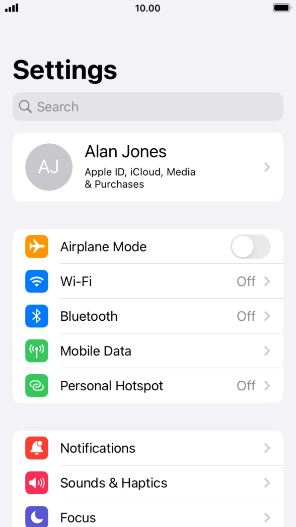 Press Mobile Data. Press Mobile Data.