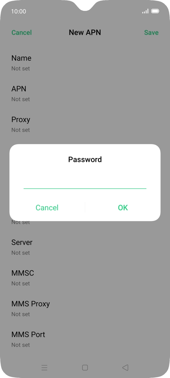 Key in p and press OK. Key in p and press OK.