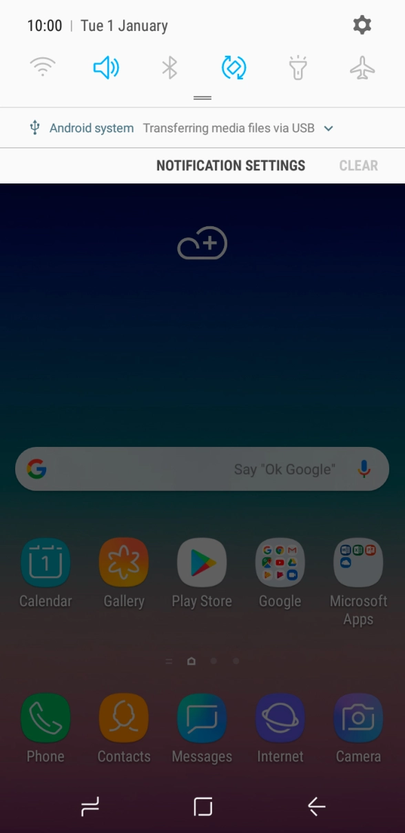 Press the connection icon.
