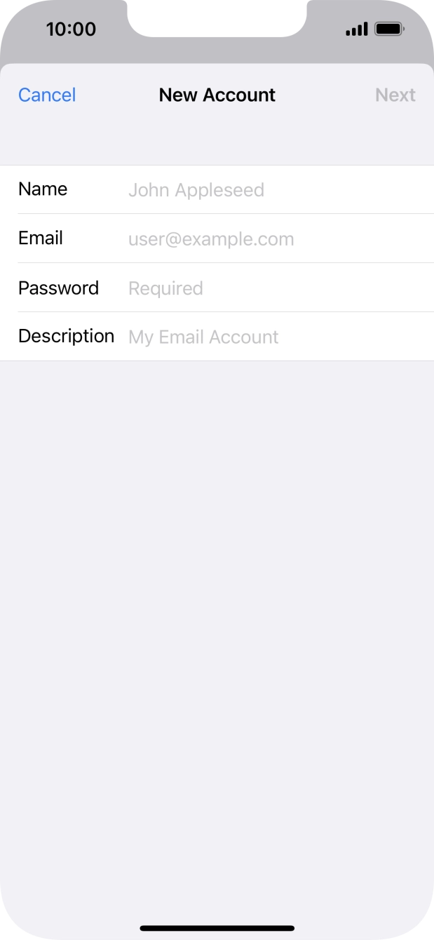 Press Name and key in the required sender name. Press Name and key in the required sender name.