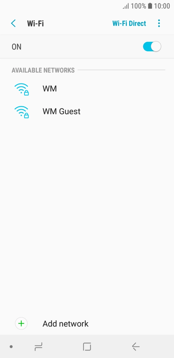 Press the required WiFi network. Press the required WiFi network.