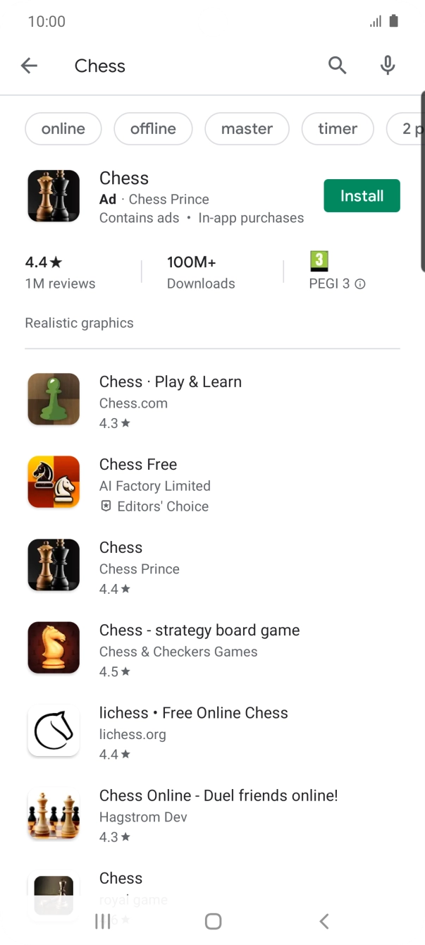 Press the required app. Press the required app.