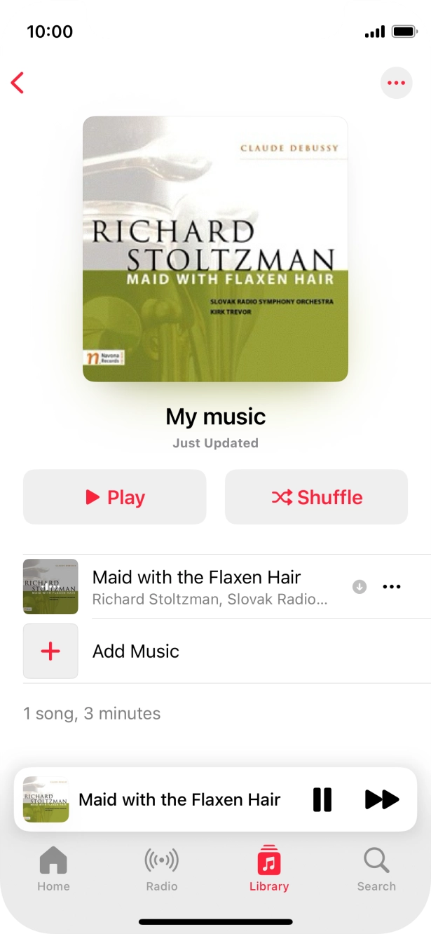 Press the song title. Press the song title.