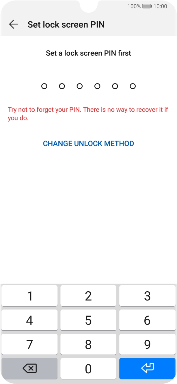 Press CHANGE UNLOCK METHOD. Press CHANGE UNLOCK METHOD.