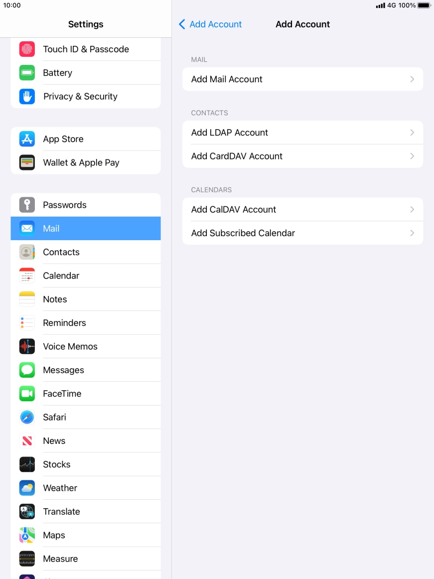 Press Add Mail Account. Press Add Mail Account.