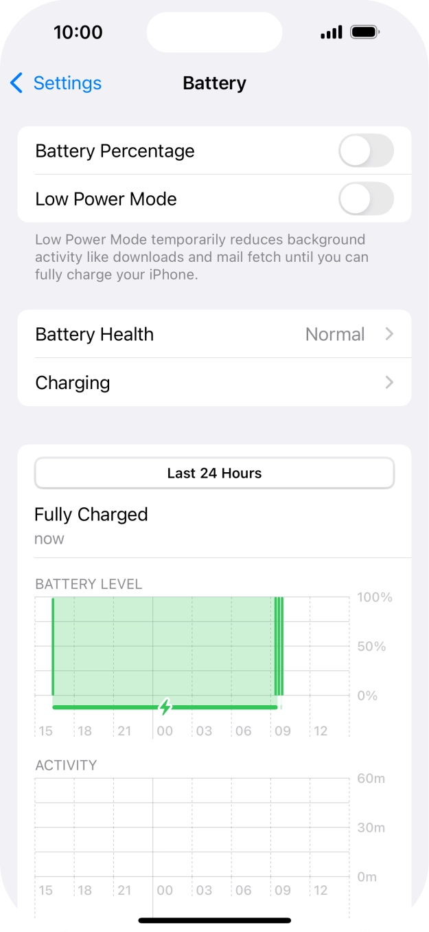 Press the indicator next to 'Low Power Mode' to turn on the function.