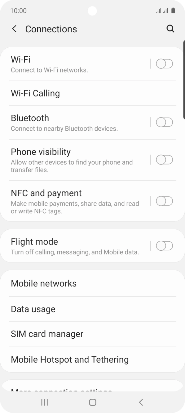 Press Data usage.