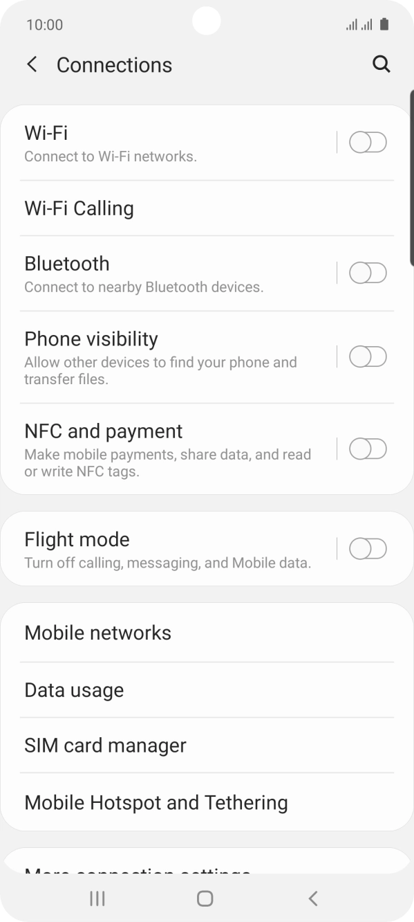 Press Data usage.
