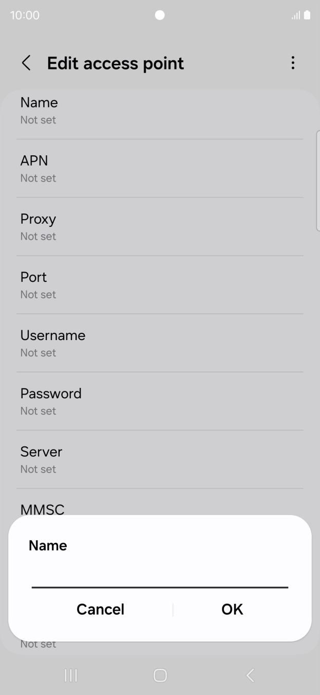 Key in O2 UK Internet and press OK. Key in O2 UK Internet and press OK.