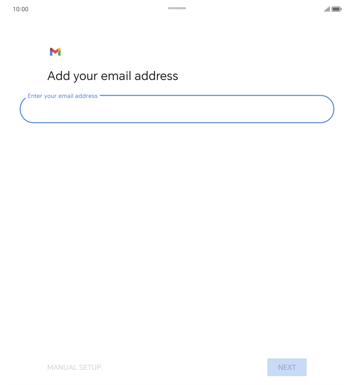 Press the field below 'Enter your email address' and key in your email address.
