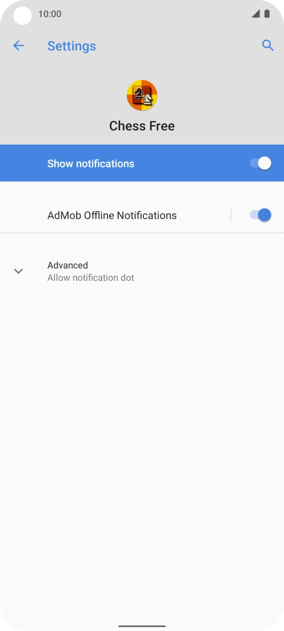 Press the indicator next to 'Show notifications' to turn the function on or off.