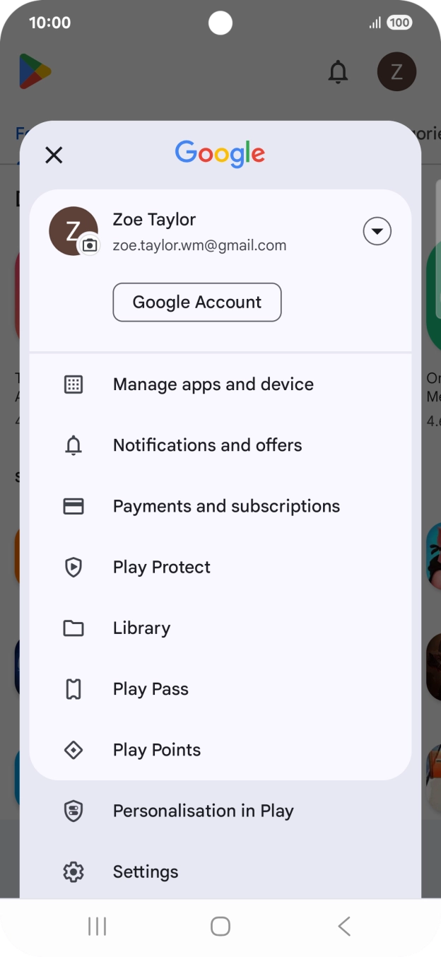 Press Manage apps and device.