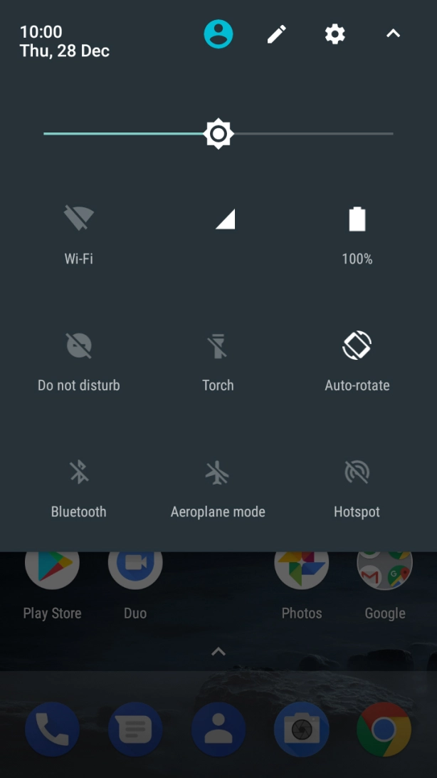 Press the mobile data icon.