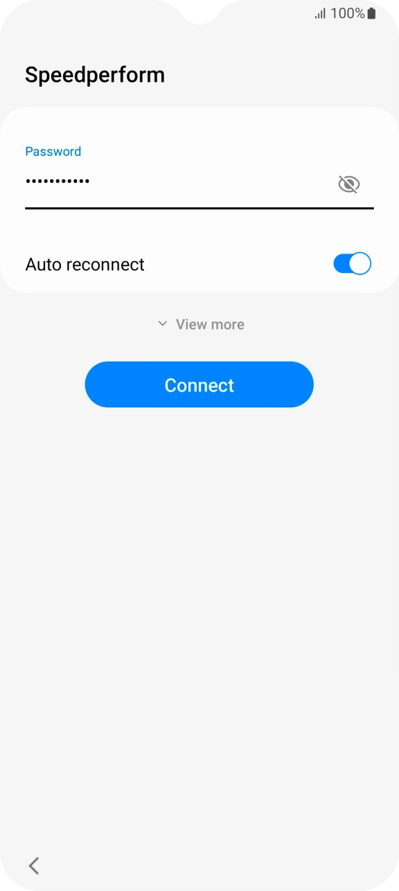 Key in the password for the WiFi network and press Connect.
