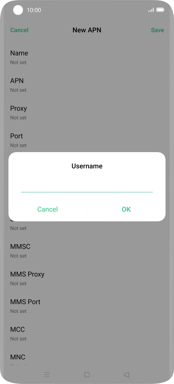Key in o2wap and press OK.