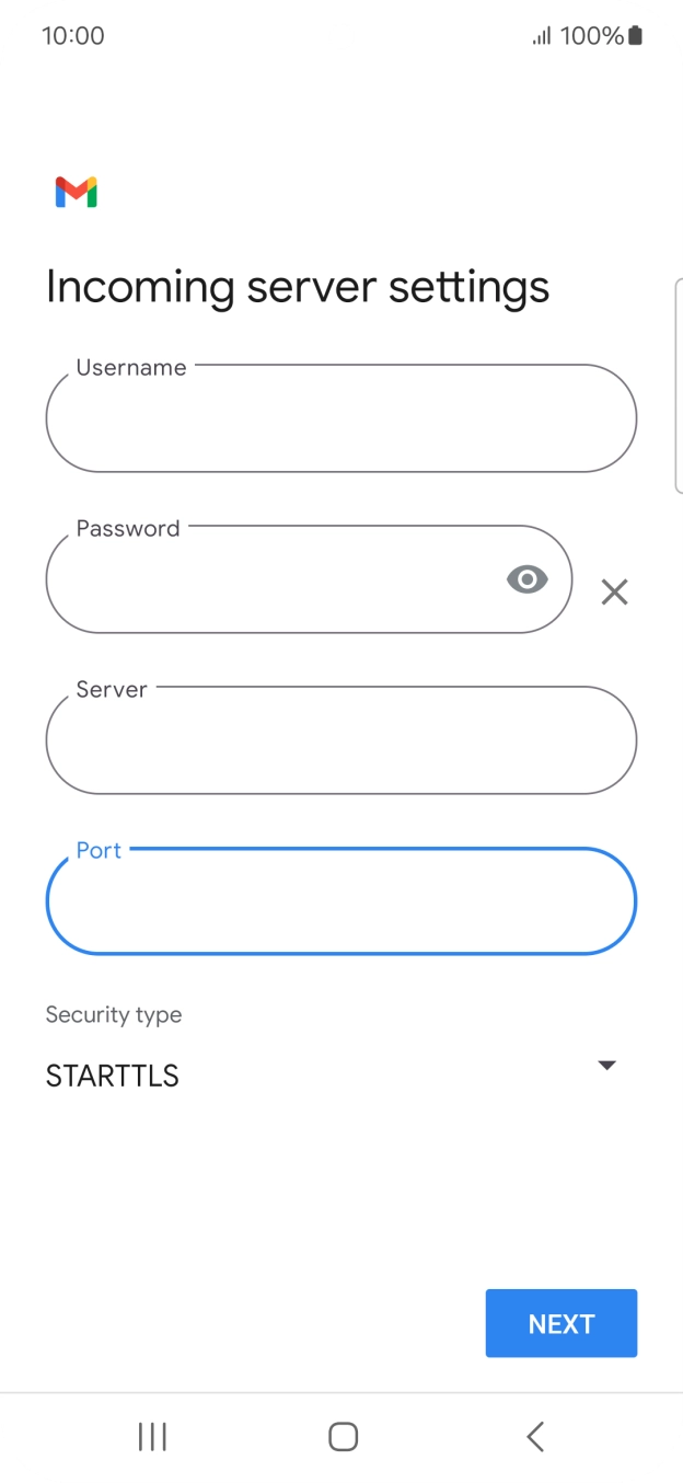 Press the drop down list below 'Security type'. Press the drop down list below 'Security type'.