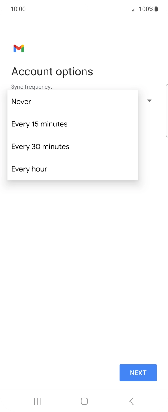 Press the required setting. Press the required setting.