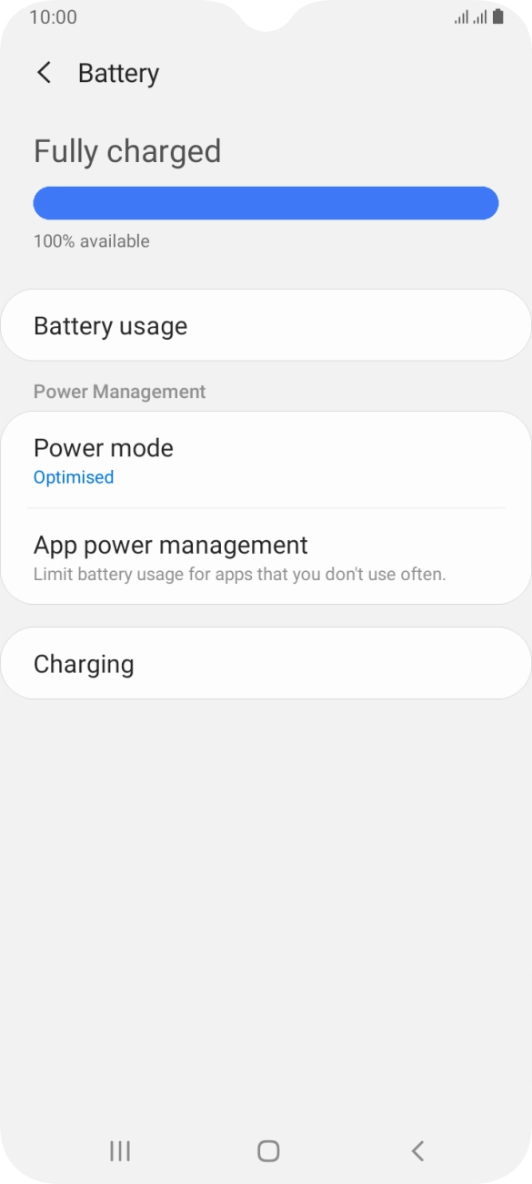 Press Power mode.
