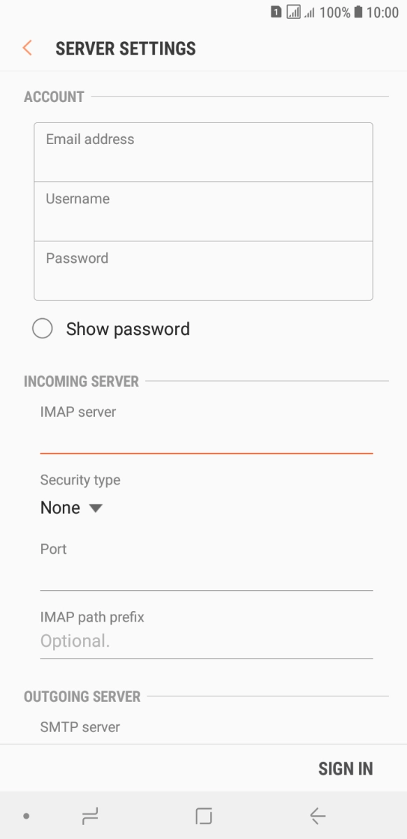 Press the drop down list below 'Security type'. Press the drop down list below 'Security type'.
