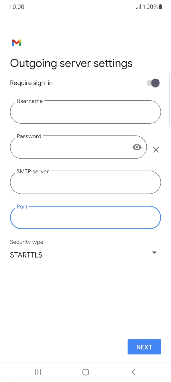Press the drop down list below 'Security type'. Press the drop down list below 'Security type'.